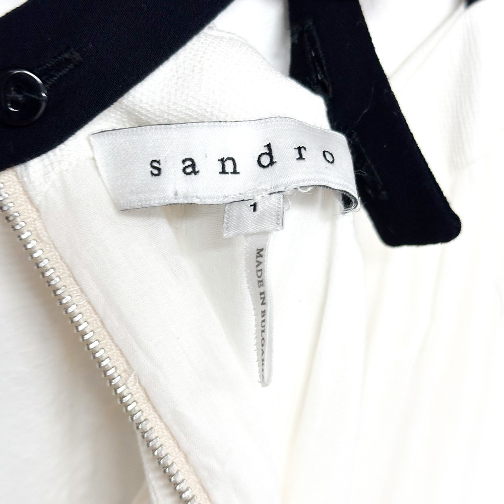 Sandro White and Black Mini Dress Size 1 - Picture 2 of 10